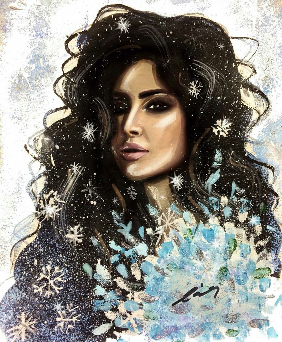 Katrina Kaif painting by Lia Kurashvili, image cr; Katrina Kaif Twitter!