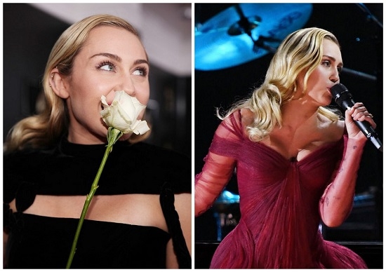 Singer Miley Cyrus at the Grammys 2018 with White Rose!