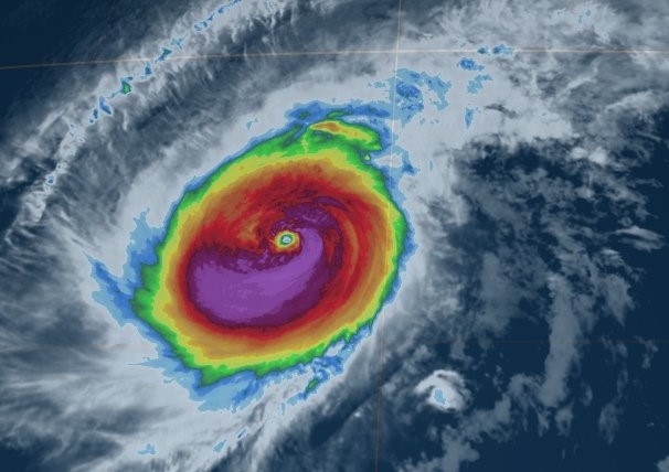 Super typhoon Maria rapidly intensifies in the western Pacific