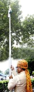 Flag hoisting at CM House