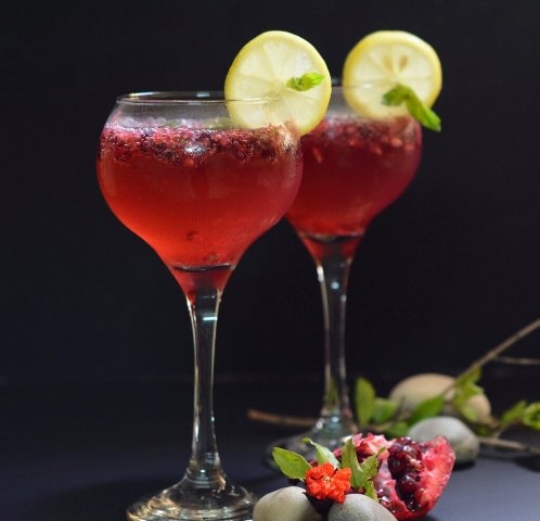 Fizzy Pomegranate Mint Mocktail
