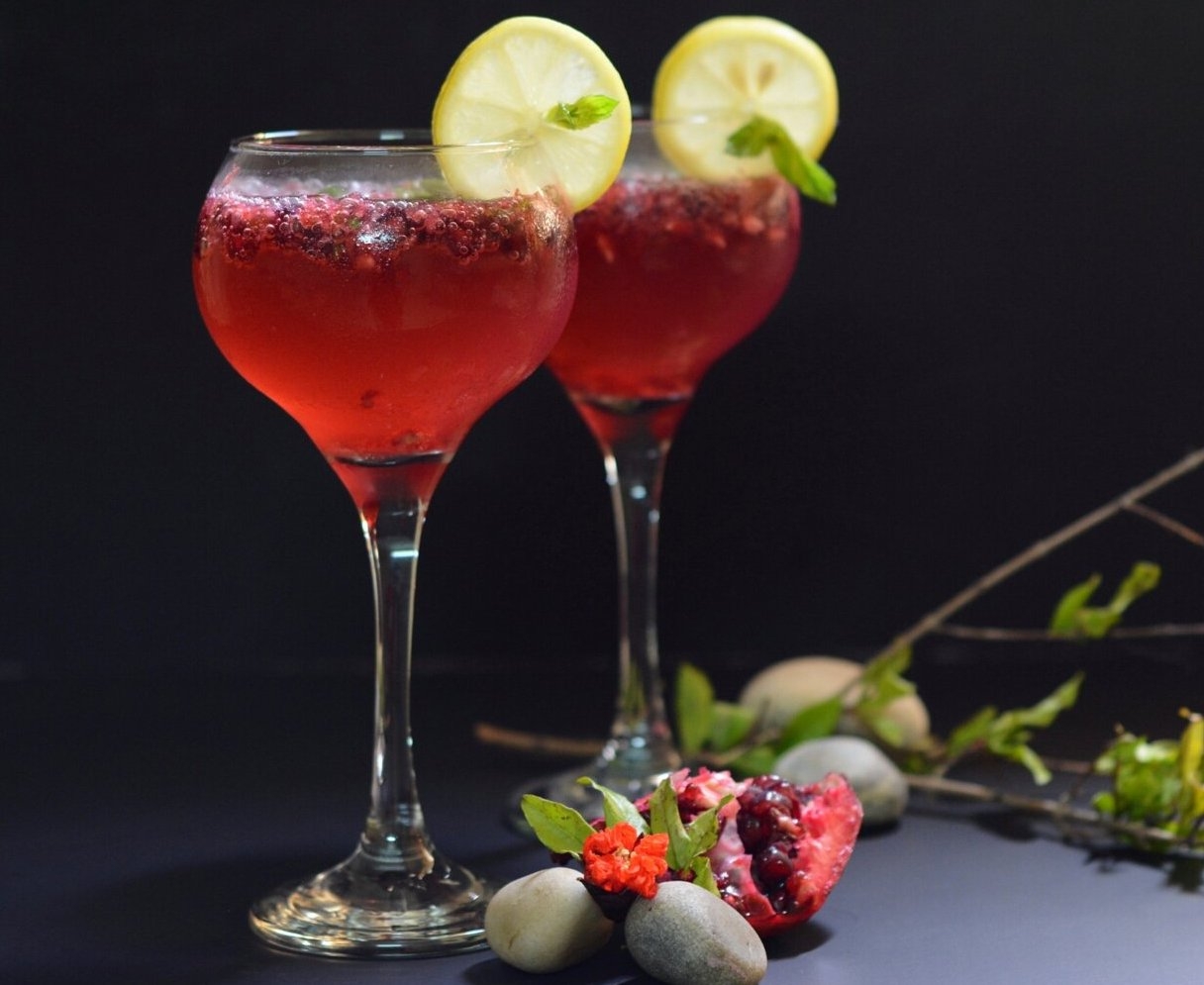 Fizzy Pomegranate Mint Mocktail