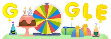 Google celebrated its 19th Bday with a surprise gift game - surprise spinner wheel.