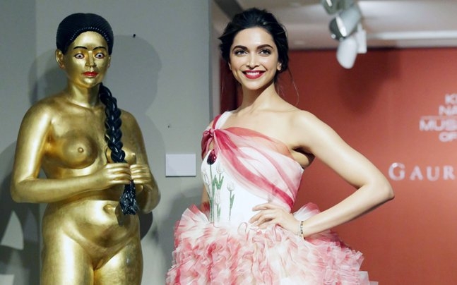 Actress Deepika Padukone at Kiran Nadar Museum for designers Gauri and Nainika