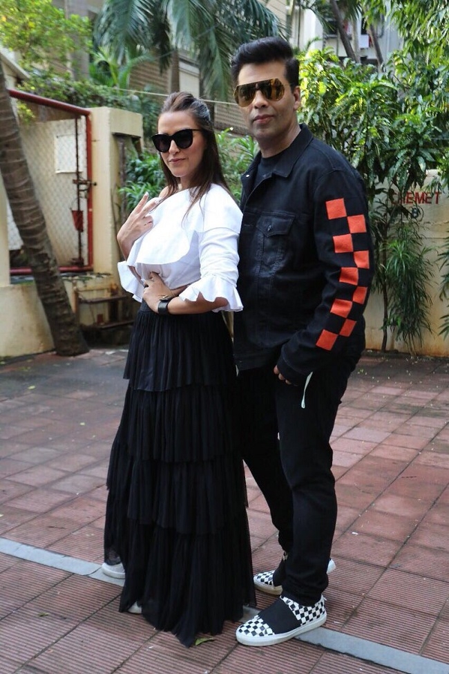 Neha Dhupia and Karan Johar