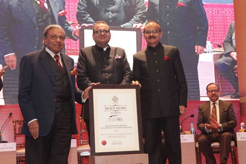 Skoch Platinum Award to Transport Department