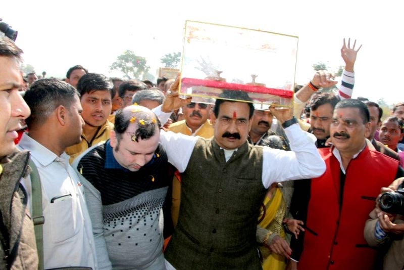 Grand Welcome to Ekatm Yatra on reaching Datia