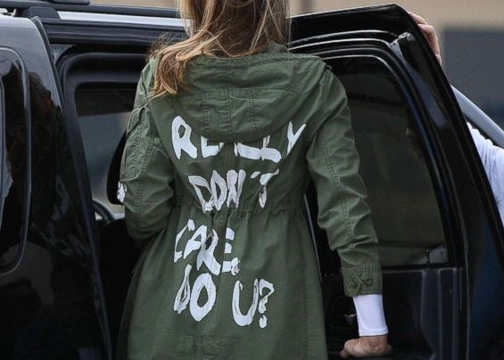 Did Melania Trump intentionally wear jacket printed 'I don't care, do u?'