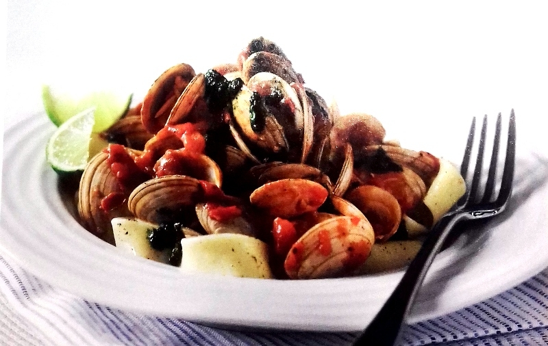 Spicy clams with coriander dressing