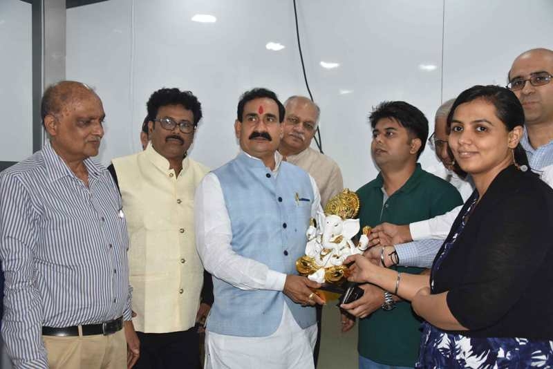 PR Minister Dr. Mishra observes working system of TV Channel