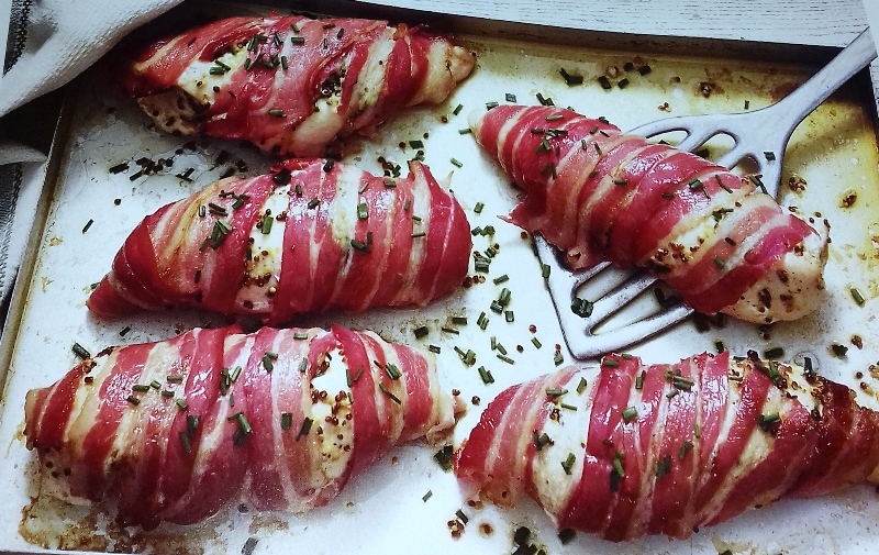 Bacon-wrapped chicken breasts