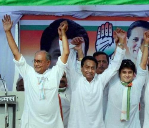 Contention for CM post in Madhya Pradesh among Digvijay Singh, Kamal Nath and Jyotiraditya Scindia