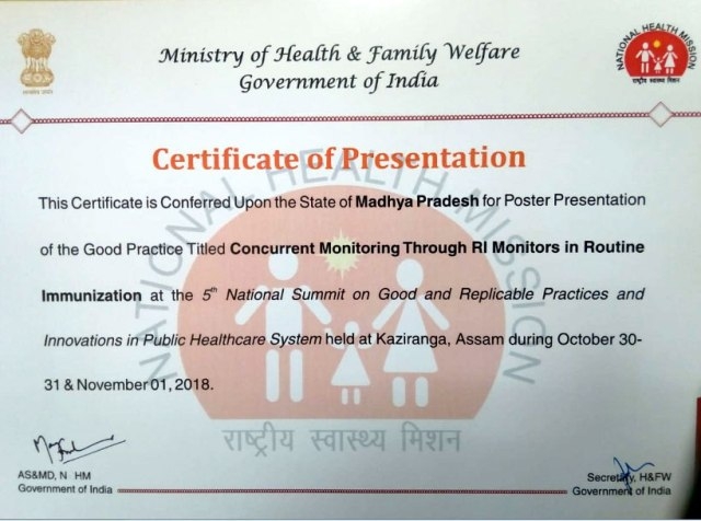 Madhya Pradesh gets letter of appreciation for best works in immunisation