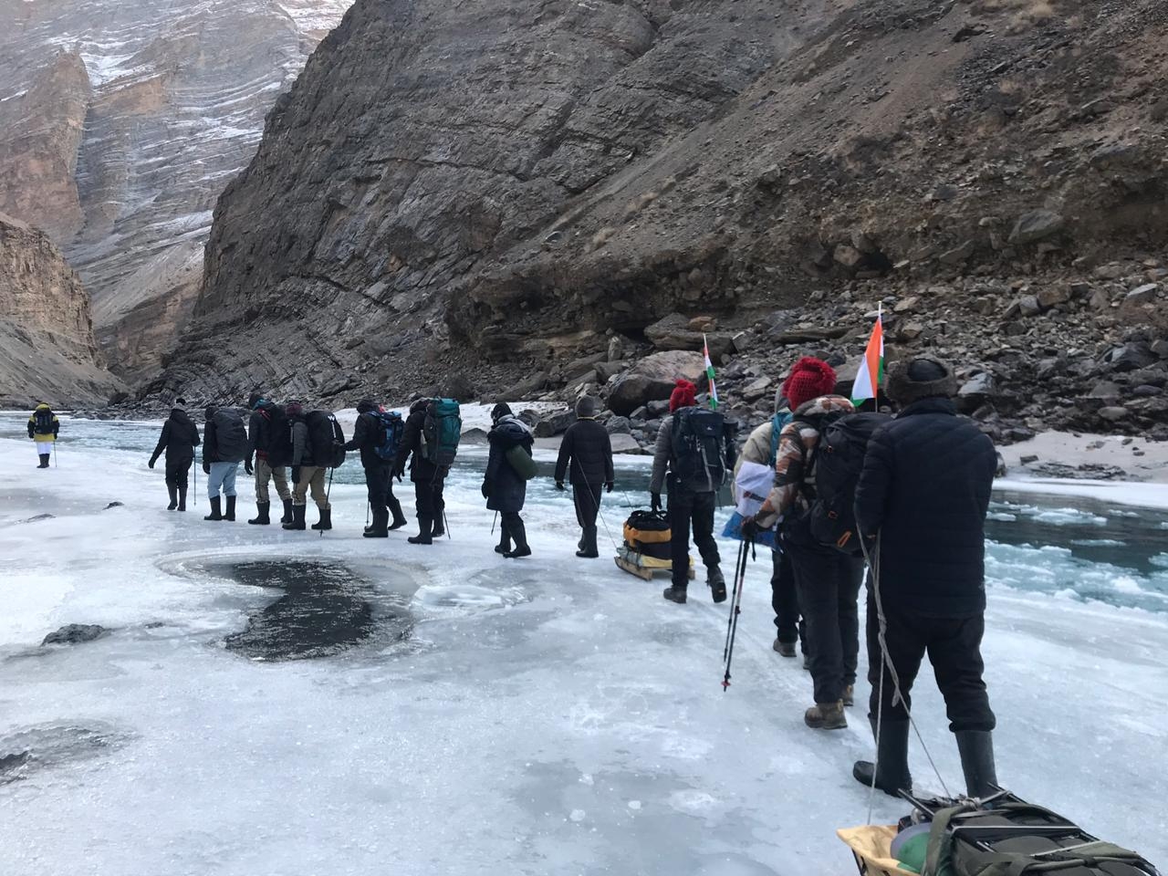 Air Force conduct a trekking expedition in the daunting terrain of Ladakh region.