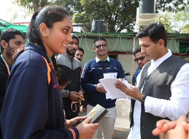 Para Judo Players meet Sports Minister Patwari
