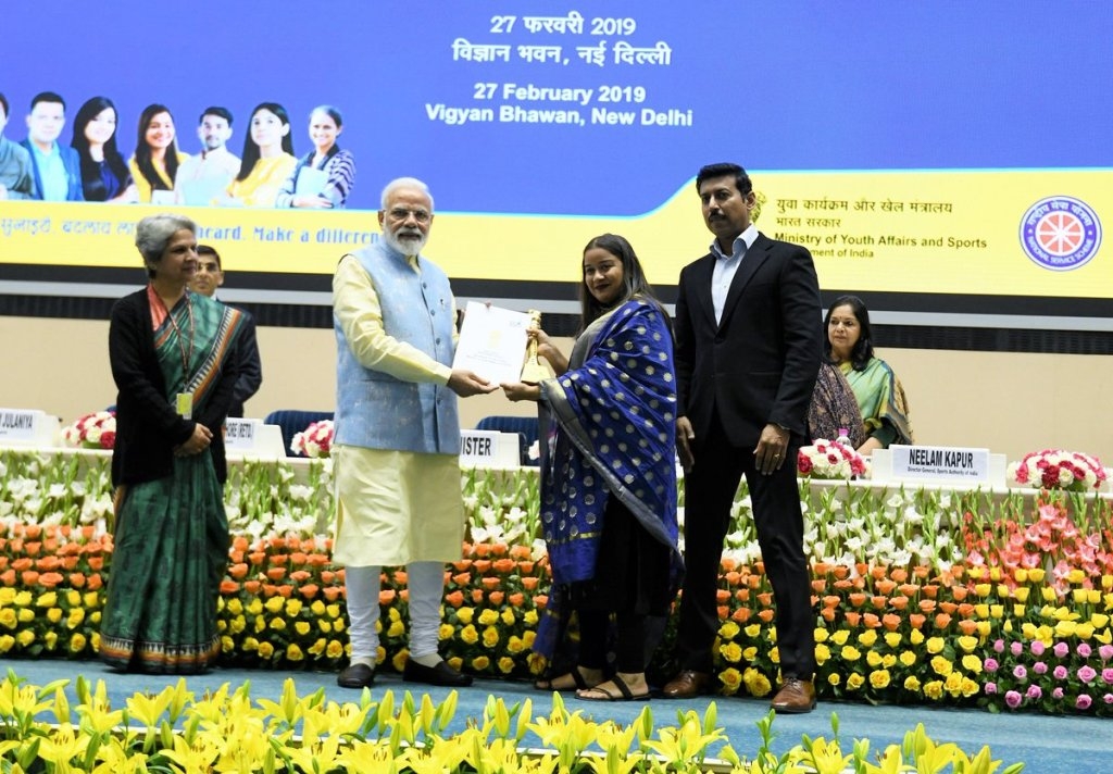 PM confers National Youth Parliament Festival 2019 awards, releases ‘Khelo India’ app