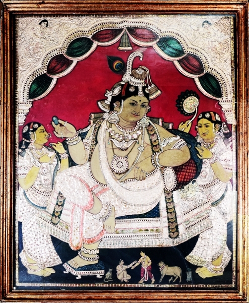 “Tanjavoor Kal Ovium – Tanjavoor painting depicting the image of Lord Krishna is Exhibit of the Week at IGRMS 