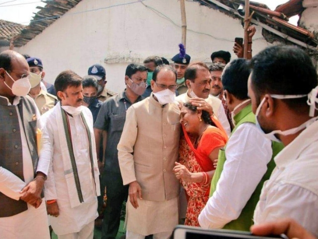 CM Chouhan pays tribute to martyr Dhirendra Tripathi at Padiya village