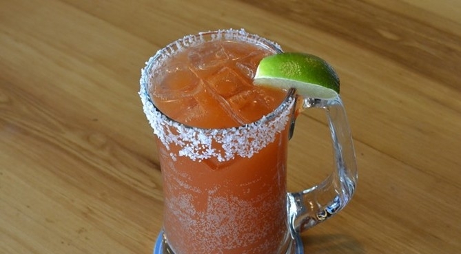 Mango,  Limes and Chamoy Micheladas