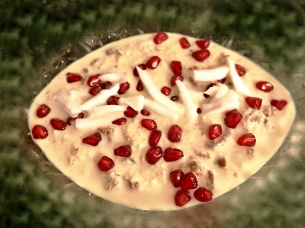 Tender coconut and pomegranate kheer