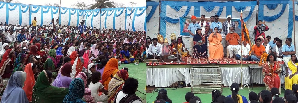 Devotees Participate in Seva Yatra on its Arrival at Dharmpura
