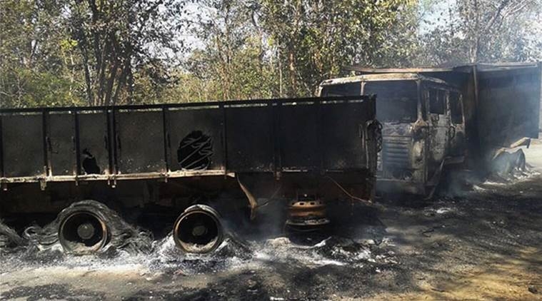  Maoists torch 9 vehicles, assault labourers in Jharkhand 