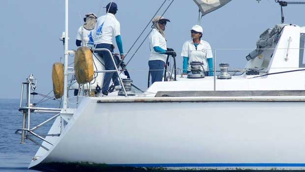  Navy s new sailing vessel with all-woman crew reaches Mauritius 