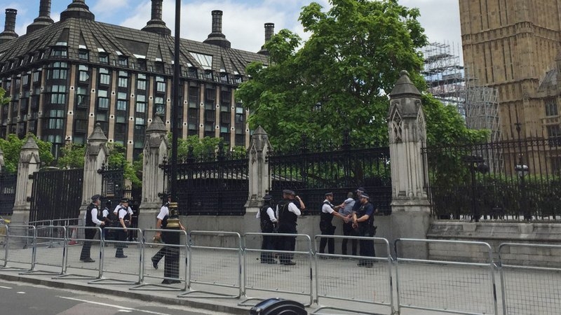  Man detained near Palace of Westminster in London 