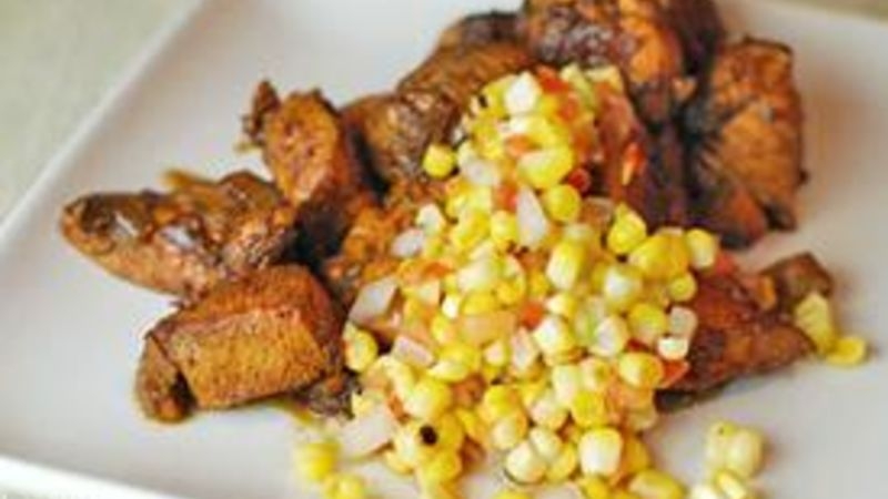 Bourbon Chicken with Corn Relish 