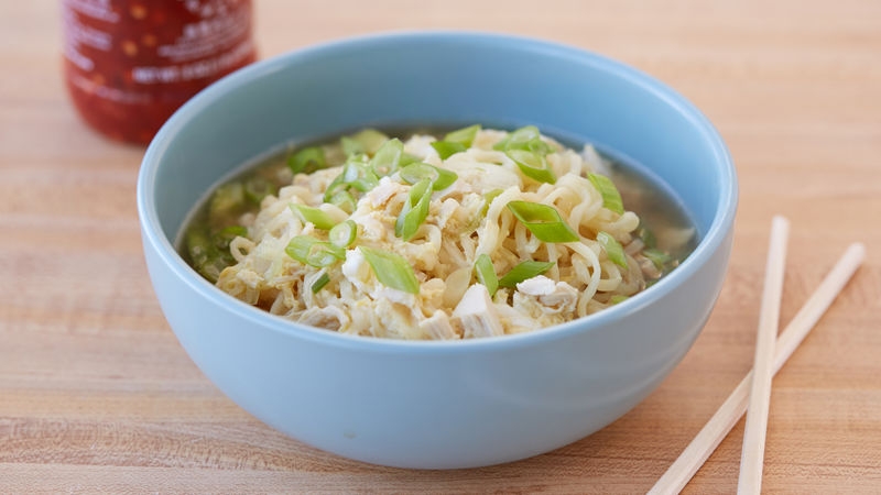Egg Drop Ramen Soup with Chicken