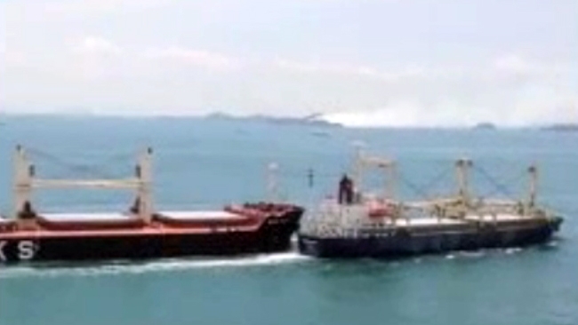  Oil tanker collides with cargo ship in English Channel 