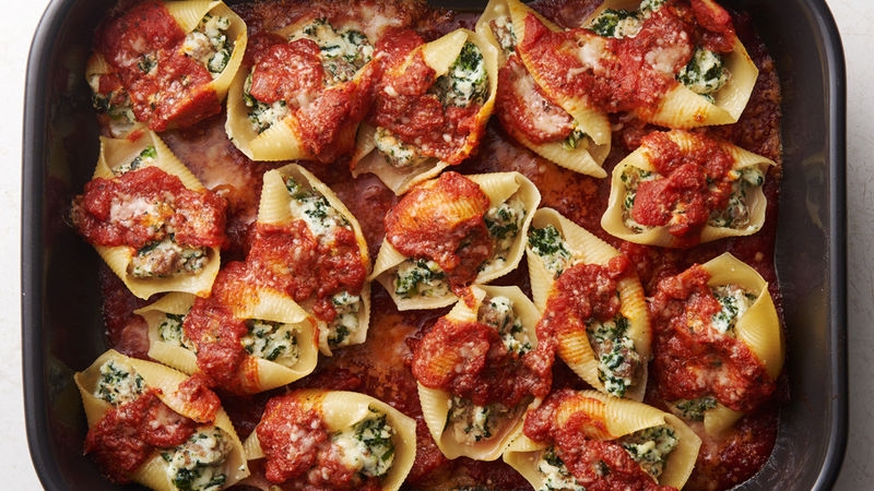 Sausage, Spinach and Cheese Stuffed Shells