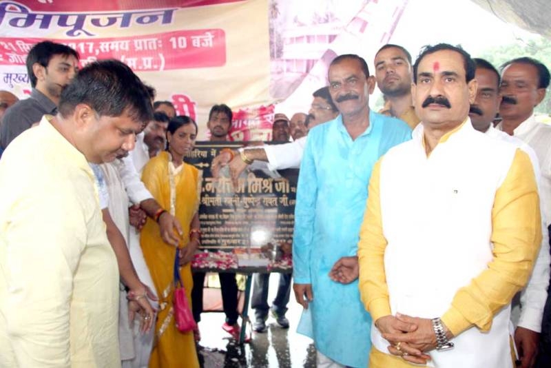 PR Minister Dr. Mishra Lays Foundation of High School Building at Village Johriya